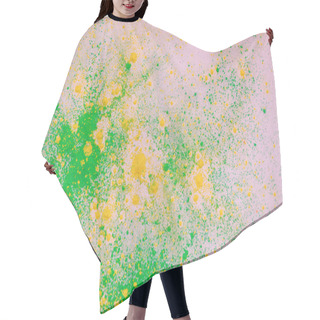 Personality  Yellow And Green Colorful Holi Paint Explosion Hair Cutting Cape