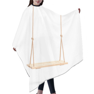 Personality  Wooden Swing Hanging On A Couple Of Ropes Hair Cutting Cape