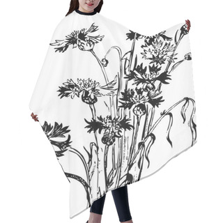 Personality  Vintage Floral Composition With Wildflowers Hair Cutting Cape