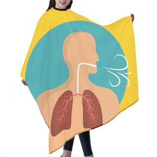 Personality  Breathing Lungs Icon, Flat Style Hair Cutting Cape