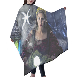 Personality  Pisces Zodiac Symbols Or Horoscope With Fortune Teller Hair Cutting Cape