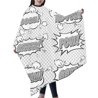 Personality  Collection Multicolored Comic Sound Effects Hair Cutting Cape