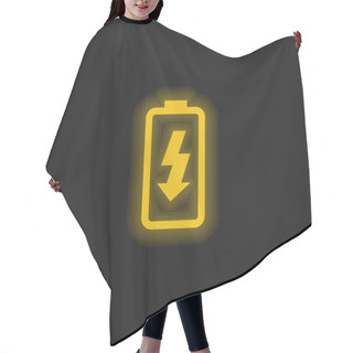Personality  Battery Charge Yellow Glowing Neon Icon Hair Cutting Cape