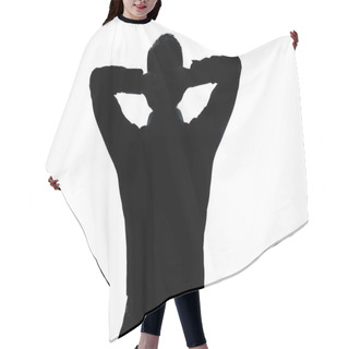 Personality  Silhouette Man Portrait Stretching Resting Hair Cutting Cape