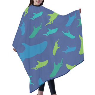 Personality  Seamless Pattern With Colorful Fish Hair Cutting Cape