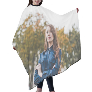 Personality  Portrait Of The Self-assured Girl 2885. Hair Cutting Cape