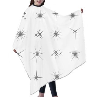 Personality  Set. Sparkles Stars. Design Elements Hair Cutting Cape