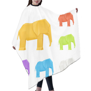 Personality  Origami Elephants, Vector Set Hair Cutting Cape