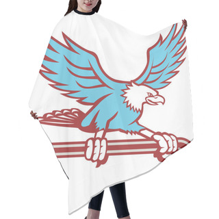 Personality  Bald Eagle Clutching Towing J Hook Retro Hair Cutting Cape