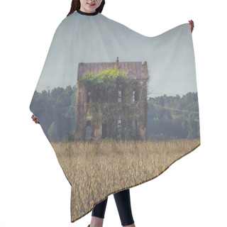 Personality  Old Abandoned Building Overgrown By Long Vines In The Middle Of A Field Hair Cutting Cape