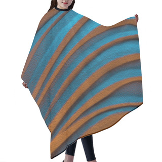 Personality  Top View Of Textured Sand With Waves And Blue Color Filter Hair Cutting Cape