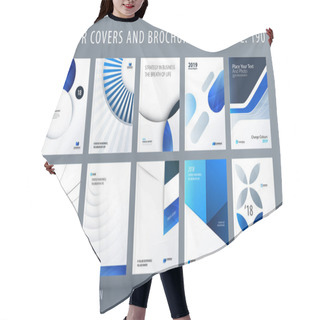 Personality  Design Set Of Colourful Abstract Templates For Business, Trendy Shapes, Circles, Rounds, Rectangles, Triangles. Hair Cutting Cape