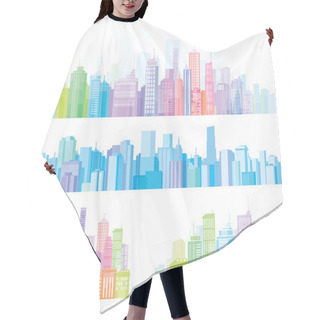 Personality  Colorful Panorama Of Cities. Hair Cutting Cape