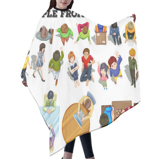 Personality  People From The Top View Hair Cutting Cape