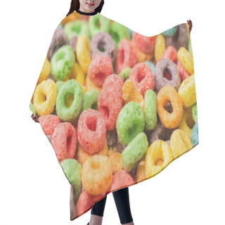 Personality  Close Up View Of Bright Multicolored Breakfast Cereal Hair Cutting Cape
