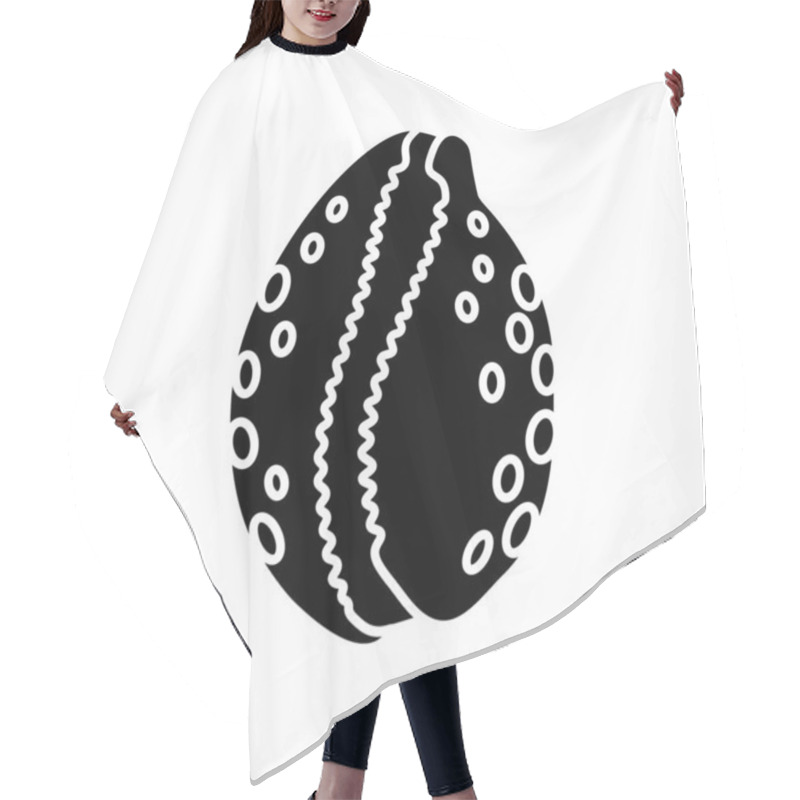 Personality  Cowrie Shell Black Glyph Icon. Decorative Ocean Souvenir, Conchology Silhouette Symbol On White Space. Luria Cinerea. Empty Molluscan Animal, Cephalopod Shell Vector Isolated Illustrations Hair Cutting Cape