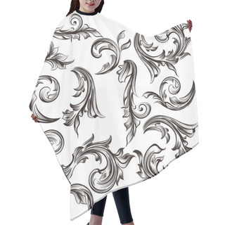 Personality  Collection Of Calligraphic Swirls In Vintage Style Hair Cutting Cape