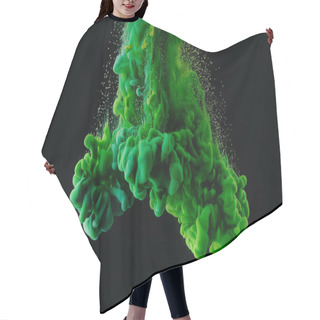Personality  Bright Green Abstract Ink Explosion On Black Background       Hair Cutting Cape