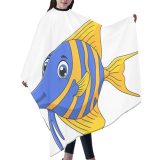 Personality  Cute Angel Fish Aquatic Animal Vector Cartoon Illustration Hair Cutting Cape