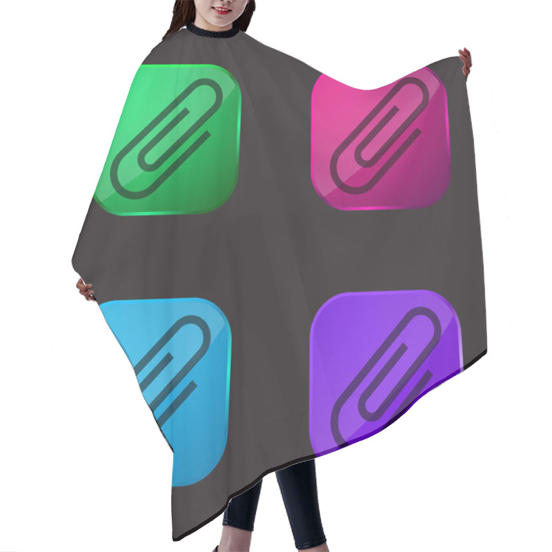 Personality  Attached four color glass button icon hair cutting cape