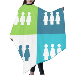 Personality  Activism Flat Four Color Minimal Icon Set Hair Cutting Cape