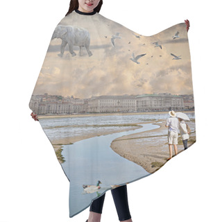 Personality  Flying Elephant Hair Cutting Cape