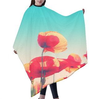 Personality  Meadow With Poppy Flowers Hair Cutting Cape