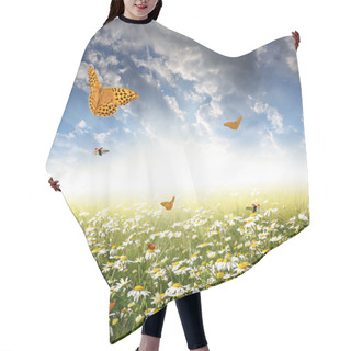 Personality  Daisies With Butterflies Hair Cutting Cape