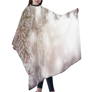 Personality  Vintage Christmas, Winter Background With Frosty Pine Tree Hair Cutting Cape