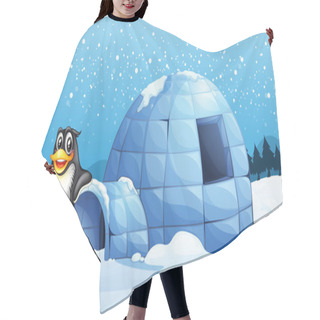 Personality  A Penguin Beside The Igloo Hair Cutting Cape