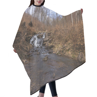 Personality  Stones In Mountain Creek In Autumn Forest  Hair Cutting Cape