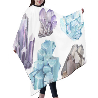 Personality  Watercolor Set With Gemstones. Hair Cutting Cape