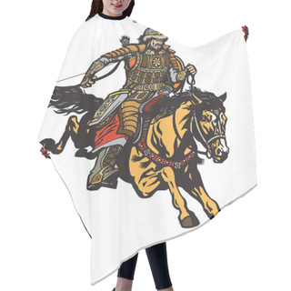 Personality  Mongolian Archer Warrior On A Horseback Riding A Pony Horse In The Gallop And Holding A Bow .Medieval Time Of Genghis Khan . Isolated Vector Illustration  Hair Cutting Cape