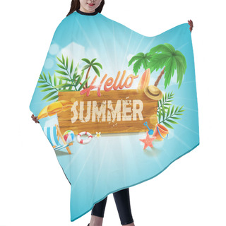 Personality  Hello Summer Card With Beach Recreation Hair Cutting Cape