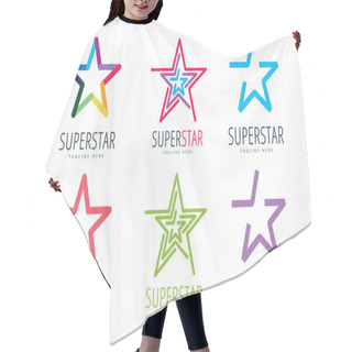 Personality  Star Vector Logo Icon Template Set. Leader, Boss, Winner, Rank Or Ranking Hair Cutting Cape