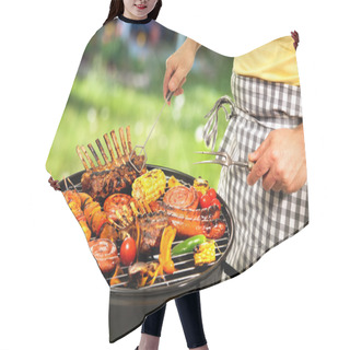 Personality  Barbecue Grill Hair Cutting Cape