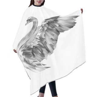 Personality  Drawing Bird Swan On A White Background Hair Cutting Cape