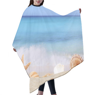 Personality  Beach Background Scene In Summer On Vacation With Sea And Copysp Hair Cutting Cape