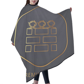 Personality  Brick Wall With Barbed Wire Golden Line Premium Logo Or Icon Hair Cutting Cape