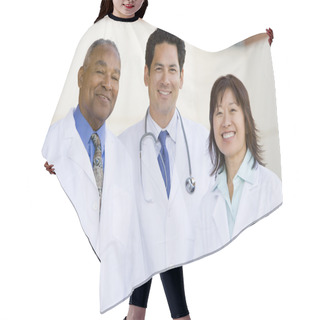 Personality  Three Doctors Standing Outside A Hospital Hair Cutting Cape