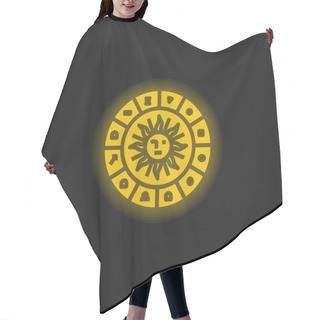 Personality  Astrology Yellow Glowing Neon Icon Hair Cutting Cape