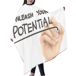 Personality  Unleash Your Potential Words Written By 3d Hand Hair Cutting Cape
