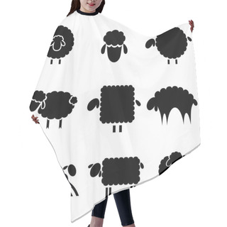 Personality  Black Silhouette Of Sheeps On A Light Background Hair Cutting Cape