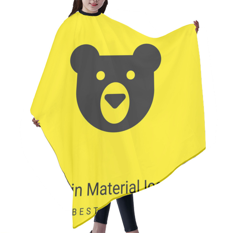 Personality  Bear Head minimal bright yellow material icon hair cutting cape