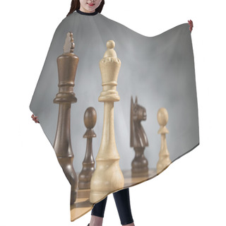 Personality  Wooden Chess Game Pieces Hair Cutting Cape