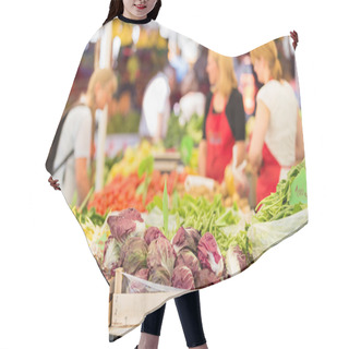 Personality  Farmers Market Stall. Hair Cutting Cape