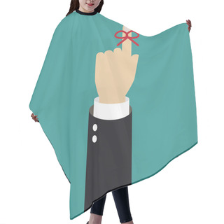 Personality  Hand With Red Ribbon On Finger Hair Cutting Cape
