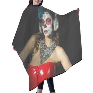Personality  Mexican Candy Scull Hair Cutting Cape