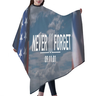 Personality  Text Never Forget 9 11 With United States Flag. High Quality Photo Hair Cutting Cape