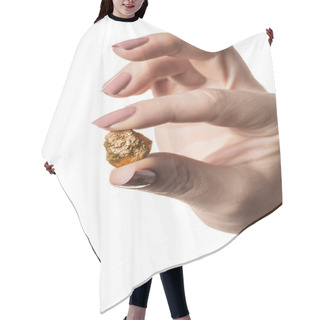 Personality  Gold Nugget In Hand  Hair Cutting Cape